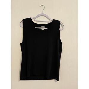 Chicos Size 3 /XL Black Sleeveless Shell Made in Hong Kong